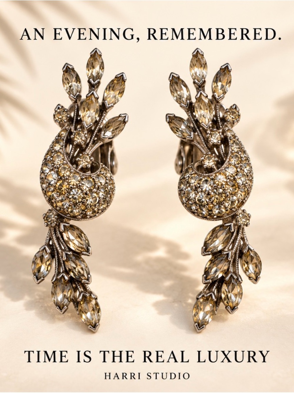 Signed Weiss Vintage Crystal Clip Earrings | Palm Beach Evening Glamour